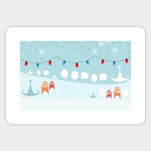 Winter landscape light bulb Sticker